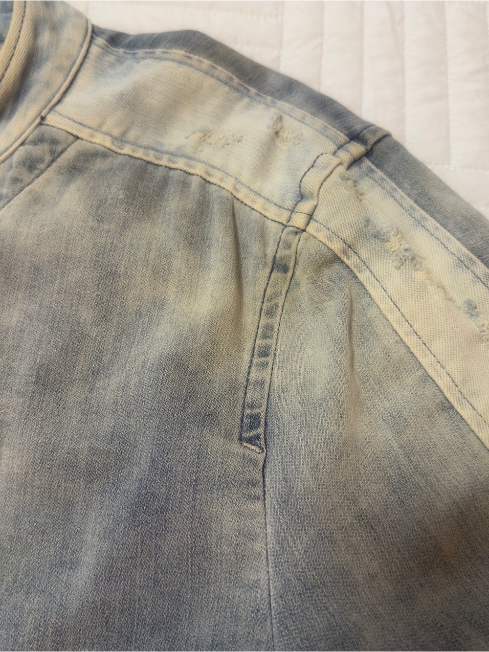 Diesel Two-Tone Distressed Denim Jacket - Picture 9 of 15